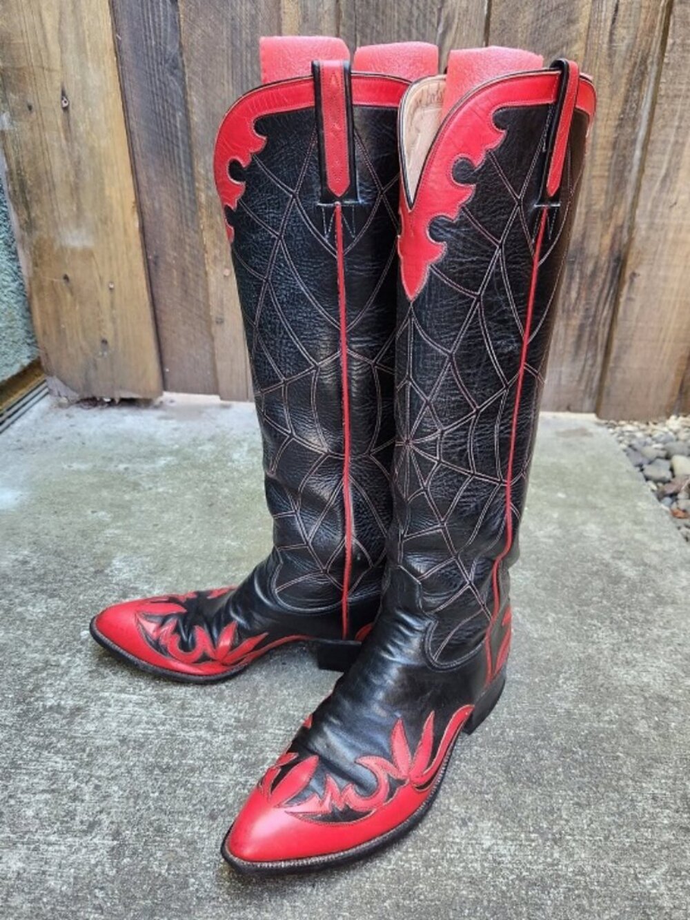 JOHN WEINKAUF  Rare !! Mens Custom Tall Spiderweb Cowboy Boots